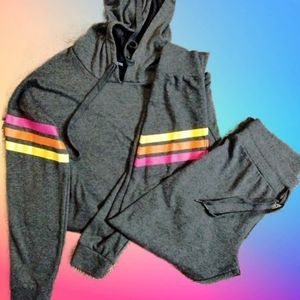 Crop Top Sweat Outfit, Size Large, from Five By Five